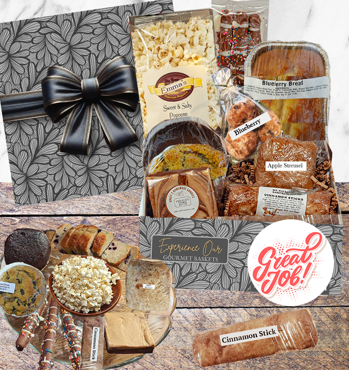 Our unique gifts for employees loved by everyone and filled with PA Dutch gourmet foods, baked goods and chocolates that we customized for employees