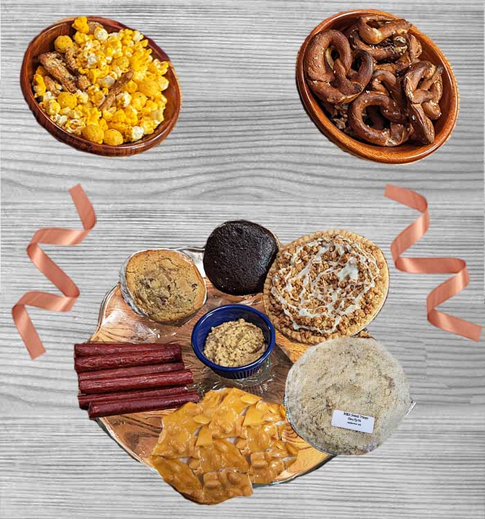 Our birthday gift delivery consist of Amish Gourmet cheeses, foods, baked goods and chocolates known as the best found anywhere
