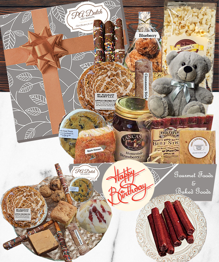 Our birthday gift ideas start with delicious baked goods, homemade jams, beef, and chocolates from Lancaster PA Dutch Country