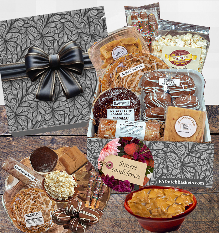 PA Dutch offers thoughtful sympathy gifts that include are loved by all and include gourmet foods and baked goods and customization
