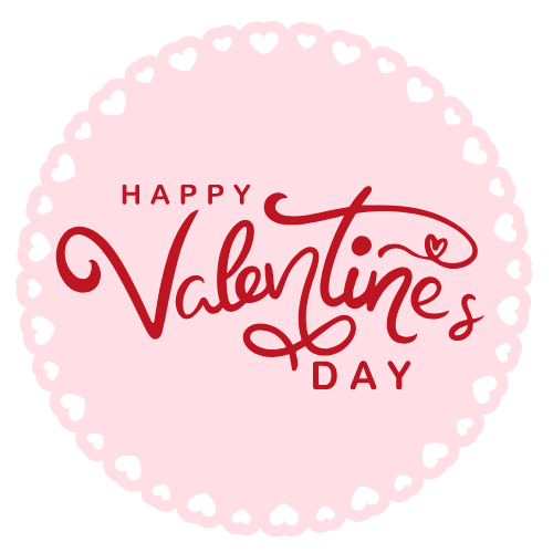 Happy Valentines Day theme tag 3 pink solid.